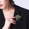 Women Brooch Peacock Shape Faux Emerald Rhinestone Retro Anti-slip Shoulder Bag Suit Coat Collar Hat Clothes Anti-exposure Pin Party Prom Bride