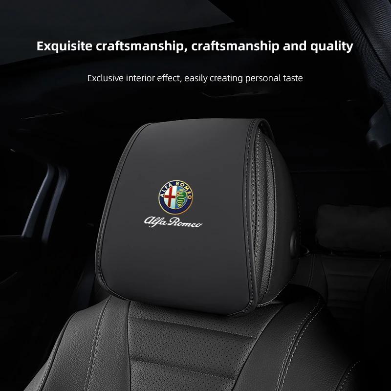 Автомобильные наклейки Для Alfa Romeo Кожаный подголовник автомобильного сиденья Противогрязевая эластичная наволочка Защитный чехол Для Alfa Romeo 4C 159 166 Gi