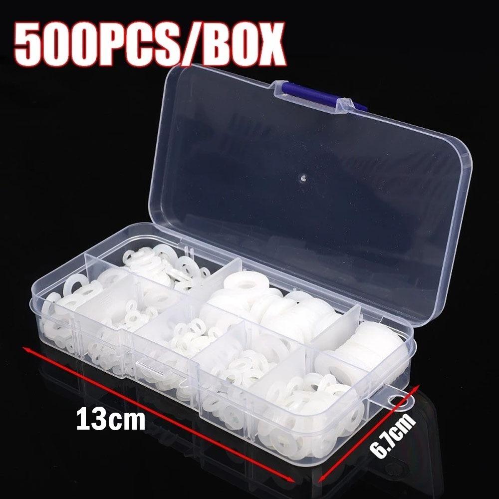 500Pcs/Box Insulation Gaskets Nylon Gasket M2-M10 Flat Washers Wear-resisting Insulation Spacers