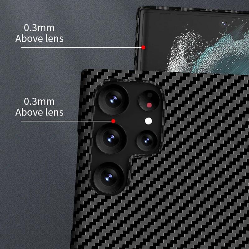 Ультратонкий чехол для телефона с рисунком из углеродного волокна для Samsung S22 S23 S24 S25 Ultra Plus Note 20 10 Plus, тонкий ударопрочный жесткий чехол из ПК