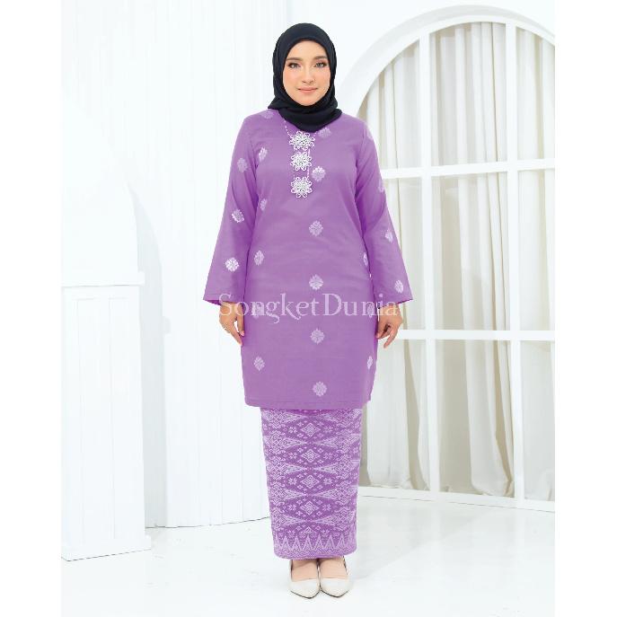 2025 новый стиль набивной узор высококачественная ткань Kulong Pahang женский мусульманский костюм удобный дышащий элегантный