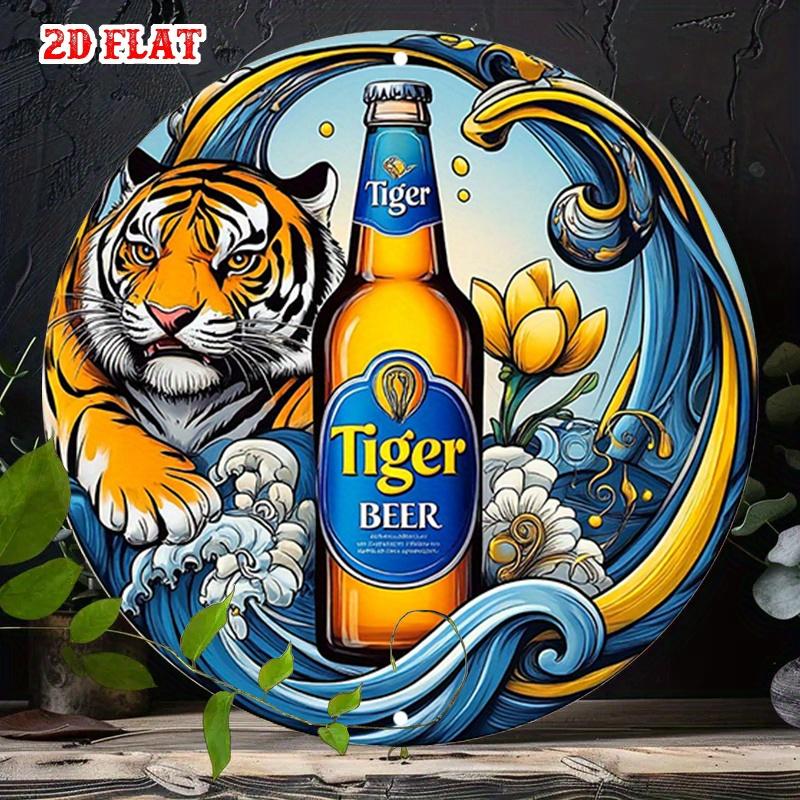 Tin Sign Tiger Beer Vintage Metal Plaque Wall Decor Modern Abstract Wall Art for Bar Man Cave