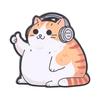 Chubby Orange Cat Enamel Pins Headphones Kitten Brooches Lapel Badge Music Animal Jewelry Accessory Gifts For Friends