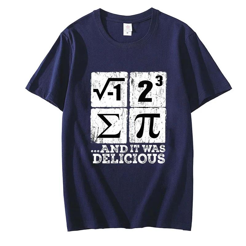 Men T-shirts Summer I Ate Some Pi Design Tshirt Funny I Ate Some Pie Math Nerd Humor Classic Retro Short Sleeve Top Tee Clothing