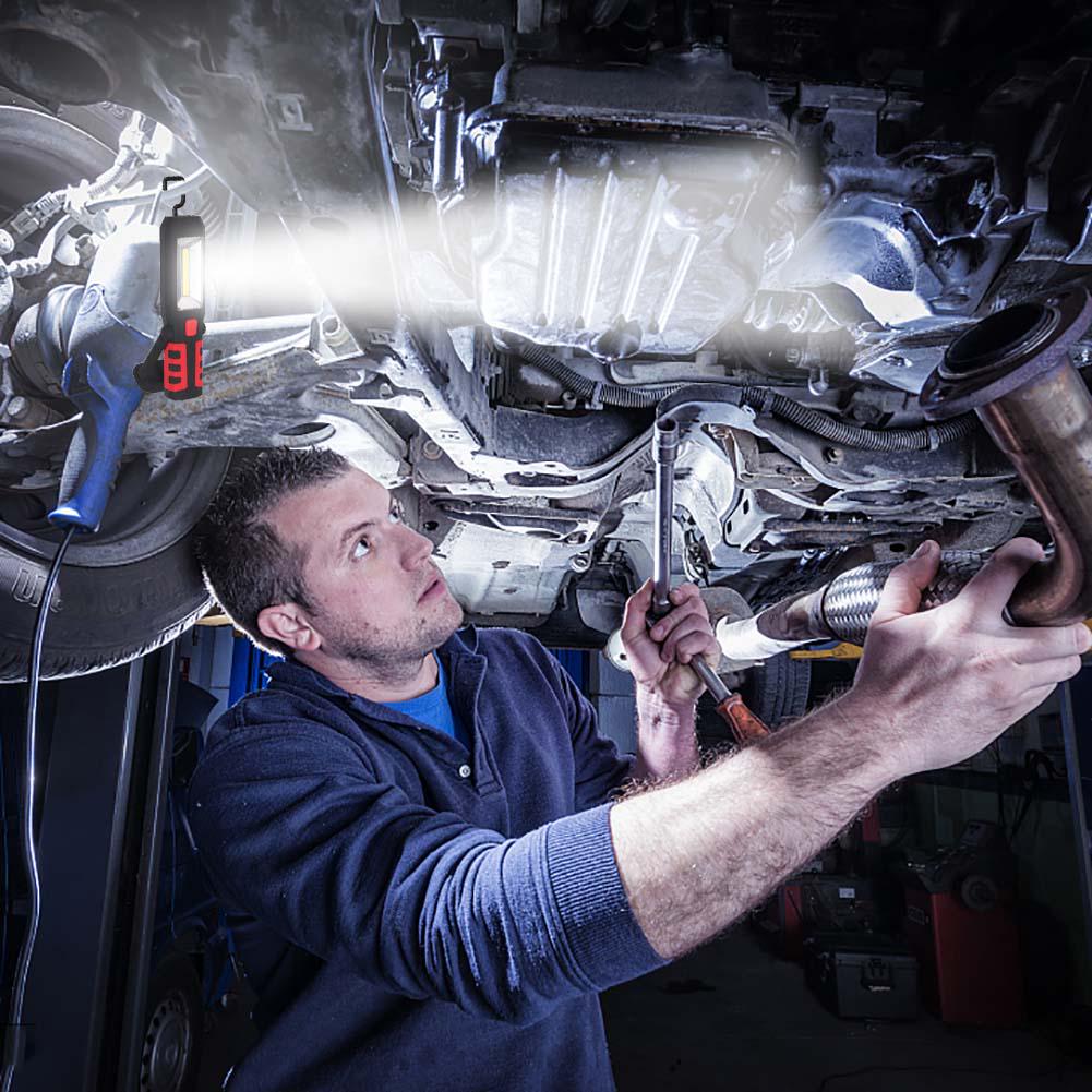 COB светодиодный магнитный рабочий фонарь для автомобиля, гаража, механика, дома, перезаряжаемый, 3 регулируемых аварийных фонарика, инспекционная лампа WWO66