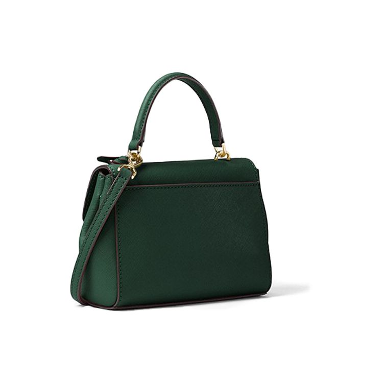 Michael Kors MK Ava Винтажный Логотип Сумка на плечо через тело с клапаном Кожаная Мини Сумка Женские сумки Темно-Зеленый 32F5GAVC1L-MOSS