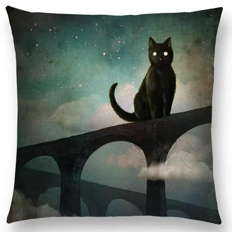 45x45cm Elegant Women Lovely Girl Shakespeare Fantasy Painting Moon Night Swan Dream Tree Cushion Cover Sofa Throw Pillow Cover