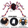 Страшный Хэллоуинский Паук 2 в 1 Светодиодный Хэллоуинский Костюм Паука для Косплея, Плюшевый Рюкзак-Костюм Паука с Фиолетовым Светом