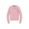 Polo Ralph Lauren SS23 Solid Color Logo Embroidered Slim Fit Cable Knit Sweater Women Sweater Pink WMPOSWENC020592-650