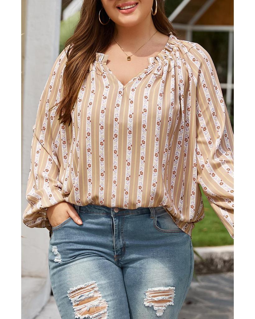 Azura Exchange Блузка с разрезом на шее и принтом