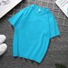 Zirunking Long-staple Cotton Short-sleeved T-shirt Unisex Top Youth Casual Solid Color Loose Round Neck Half-sleeved Top CHANGRONG