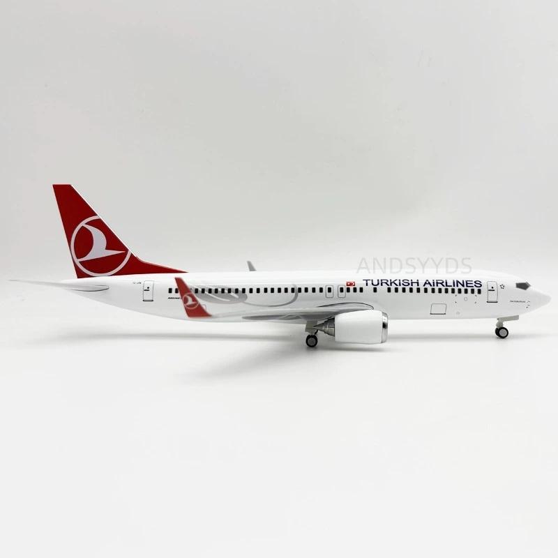 Самолет B737 30 см Turkish Airlines Масштаб 1/124 Самолет из смолы Авиационный самолет с подставкой и колесами Коллекционный сувенир для энтузиастов