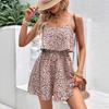 Женское летнее платье без рукавов с оборками и цветочным принтом