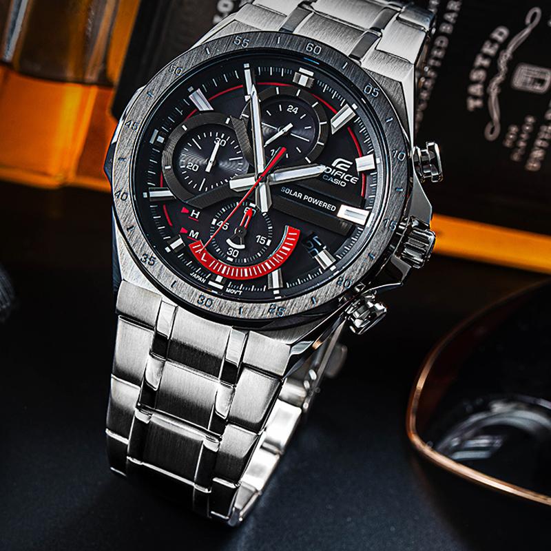 Casio EDIFICE Classic Simple Casual Fashion Business Trend Contrast Color Classic Three Eyes Six-pin Dial Waterproof Watch Quartz EQS-920DB-1A