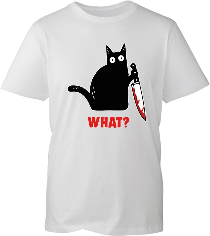 What Killer Cat Halloween T Shirt Scary Funny T Shirt Unisex T Shirt Tee Top