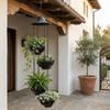 Weather-Resistant Lotus Shaped Hanging Planter Iron Multi-Tier Flower Pots Eave Rain Chain  Balcony