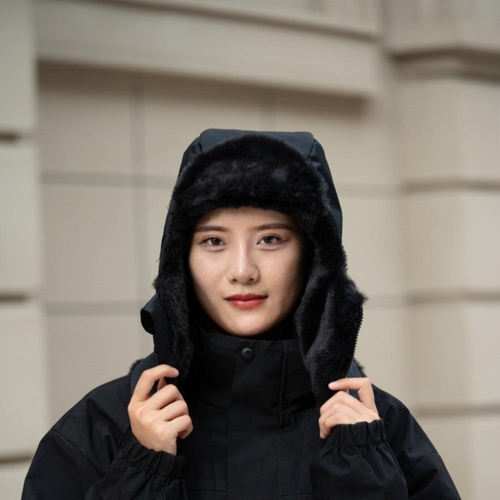 Cold Resistant Warm Scarf Face Mask Solid Color Lei Feng Hat 4-in-1 Winter Cycling Hat Women