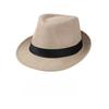 Jazz Hat, British Style Linen Solid Color Top Hat, Men's and Women's Rolled Edge Couple Style Sun Hat