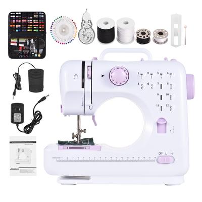 Высококачественная многофункциональная бытовая швейная машина, регулируемая 2-скоростная педаль со светодиодной подсветкой, 12 стежков