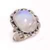 Натуральный радужный лунный камень драгоценный камень 925 стерлингового серебра ювелирное изделие кольцо размер 7 p4Z41