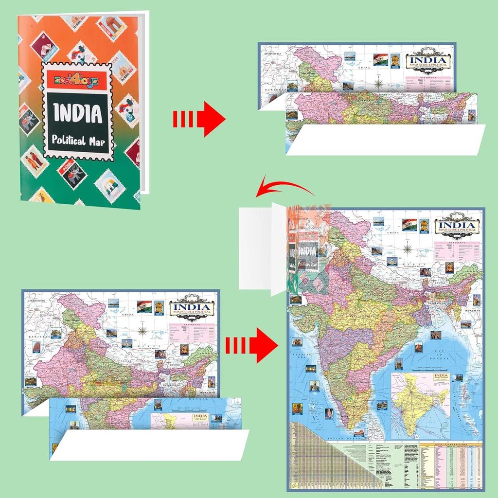 Educational Globe - 13 Inch Height Metal Base With India Political Map (70 X 100 Cm) - World Globe for Home and Office Decor, Gift Item, Show Piece