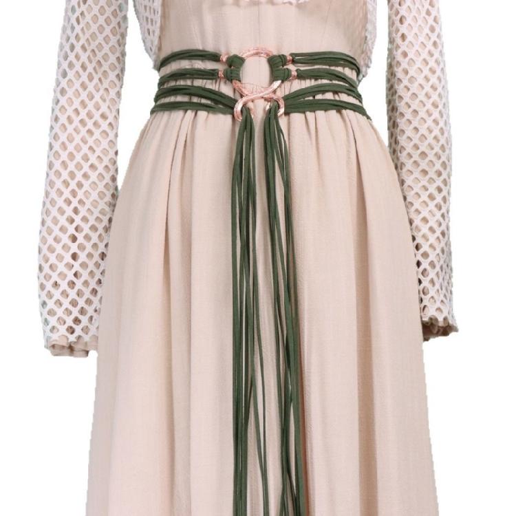 Adjustable Faux Leather Belt Long Rope Crossing Waist Strap Design Secure Metal Clasp Girdle For Stylish Styling