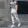 Men's Trousers Tracksuit 2 Piece Set Animal 3D Print Sportswear Summer Streetwear Short Sleeve T Shirt+Long Pants Male Clothing