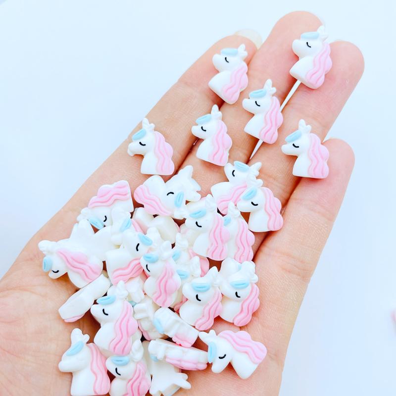 20 Pcs New Cute Mini Cartoon Blue Unicorn Flat Back Resin Cabochons Scrapbooking Diy Jewelry Craft Decoration Accessories A63