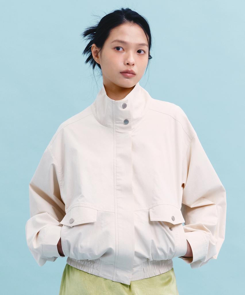 Margarin Fingers Cotton Bomber Jacket (Cream)