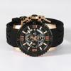 Salvatore Marra Men's Rubber Band Chronograph SM21103-PGBK/BK Wrist Watch