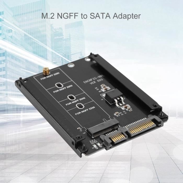 Fdit SSD M.2 NGFF к 2,5 SATA Адаптер высокой производительности 22-контактный M.2 NGFF к SATA Подключи и играй M.2 к SATA M Key
