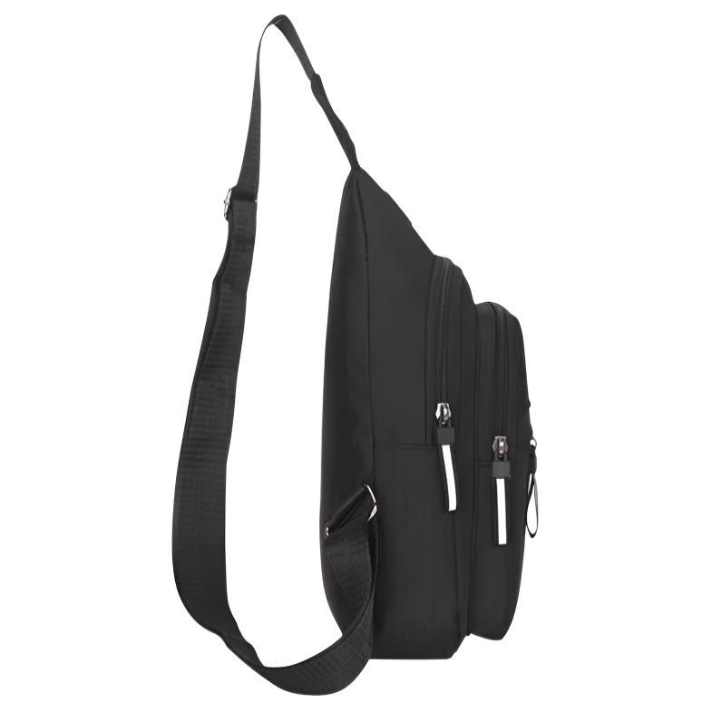 Warrior Single Shoulder Bag Casual Sports Running Travel Simple Solid Color Commuter Crossbody Bag Fabric Chest Bag Men bags Black H2409U5607201