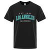 Men's And Women's T-shirt Est 1905 L0S Angeles California Letter Print T Shirt Men Summer Cotton Tops Cotton Loose Street