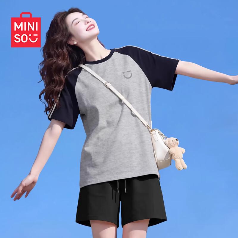 MINISO Женская хлопковая футболка с коротким рукавом