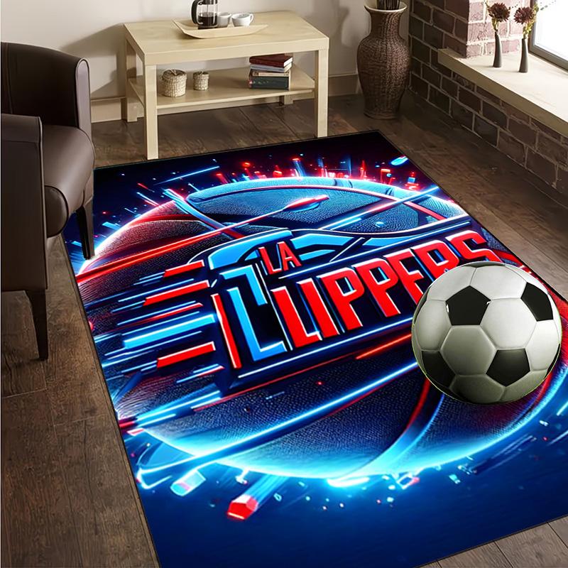 LA Clippers Basketball Art Rug Office Carpet Non-Slip Mat, Chair Rug Floor Covering for Gaming, Bedroom, Living Room , Home Decor Christmas Gift