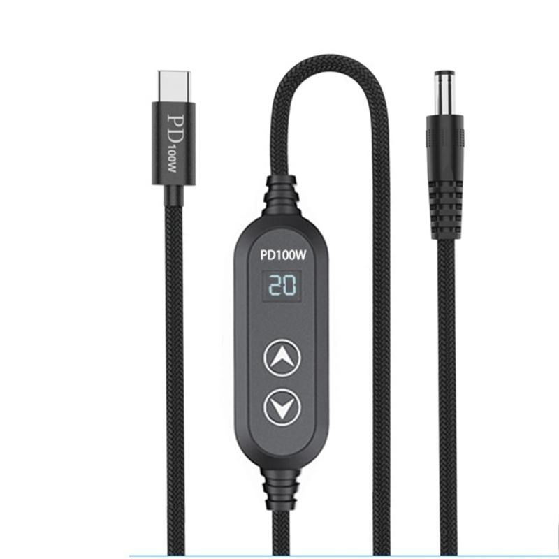USB C Power Cord with 28 Adapters 100W Highest Efficiency Variable Power Supply DC5.5 Type C Charging Cable 120cm