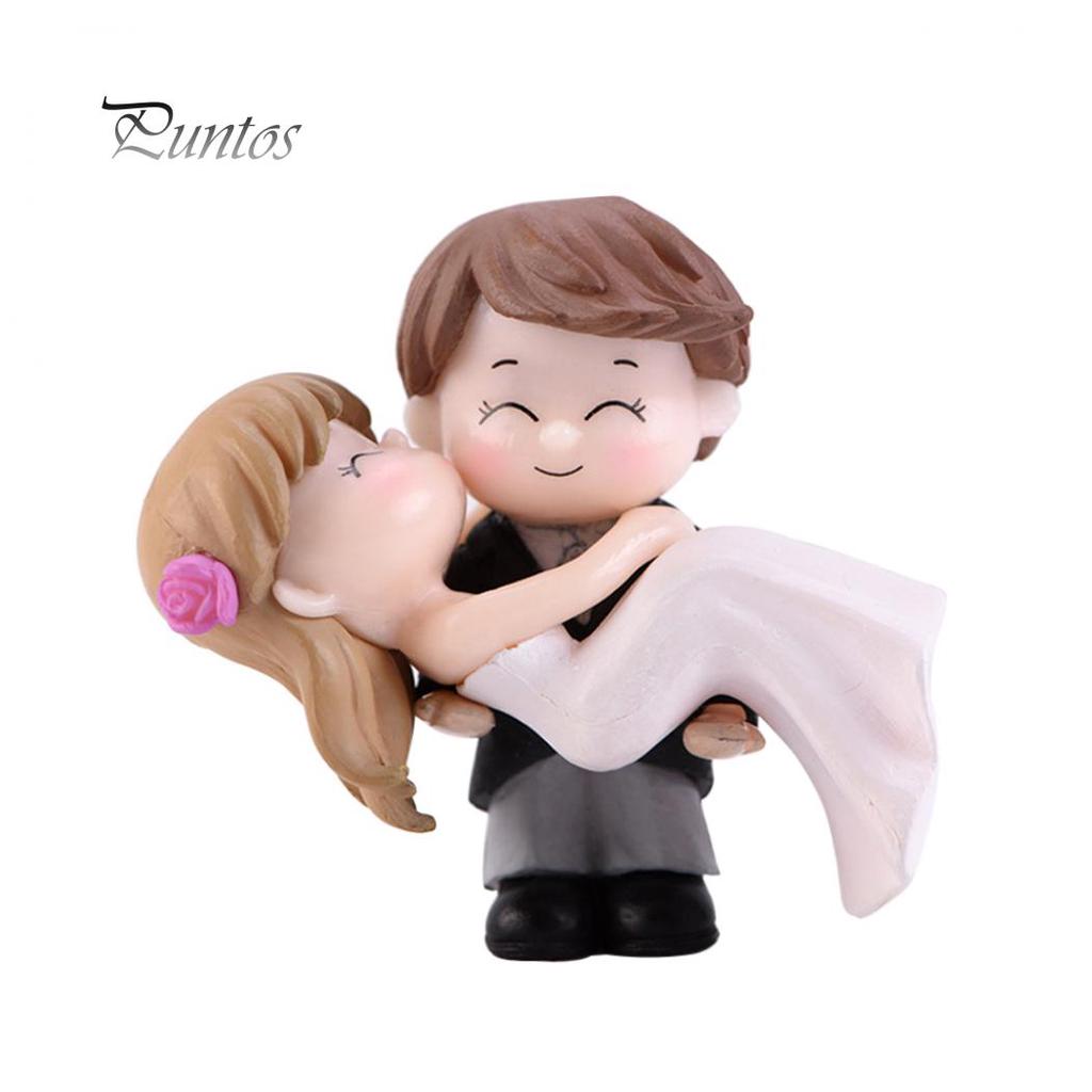 Home Kit Sweet Couple Bride Groom Model Miniature Landscape Wedding Decorative Ornament