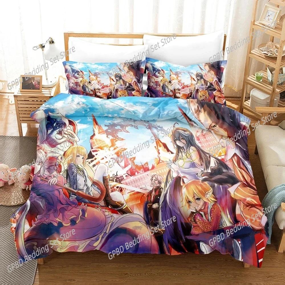 Fashion OVERLORD Anime Bedding Set,Duvet Cover Comforter Bed Set Quilt Cover Pillowcase,King Queen Twin Size Boys Girls Adults