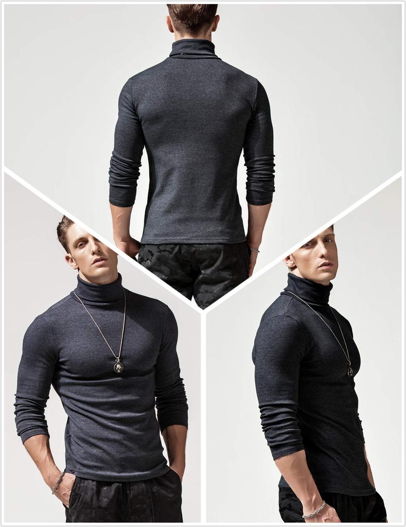 High Inner Long Sleeve Thermal Inner Soft [XDIAN] Men's Sweater, Neck, Slim, Stylish, Knit, Thick, Plain, Warm, Casual, Shirt, Men's Underwear,