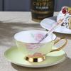 French Retro Gold Painted Ceramic Afternoon Tea Coffee Cup Flower Tea Cup Water Cup Milk Cup Three Pieces