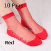 10 Pairs Spring and Summer Crystal Stockings Cool Clear Glass Stockings Women's Short Socks Women's Thin Socks