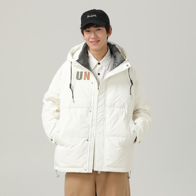 Зимняя утолщенная флисовая куртка на белом утином пуху для пары, модный универсальный топ