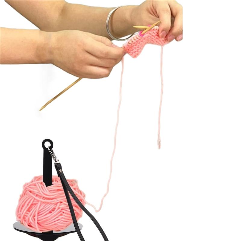 String Dispenser Holder Acrylic Detachable Leather Wrist Yarn Holder Reusable Yarn Minder for Home Lightweight Yarn Ball