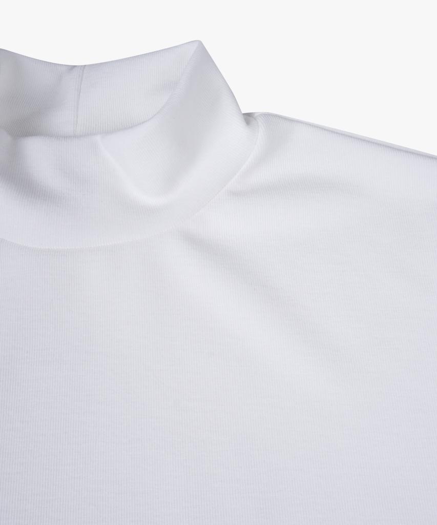 ESN Ribbed Half Turtleneck Knit T-Shirt White