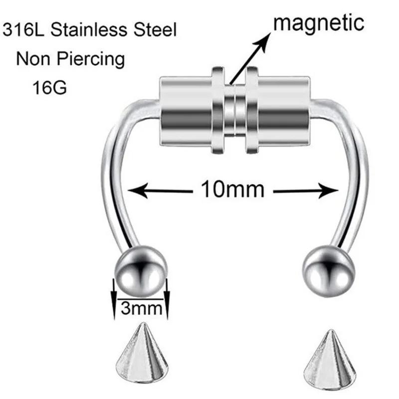 Fake Magnetic Horse Shoe Nose Rings Faux Septum Piercing Clip Titanium Ring Hoop Gift for Women New Fashion Body Jewelry