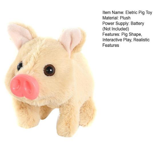 Electric Pig Plush Toy Interactive Walking Piggy Doll with Sound Motion Realistic Stuffed Animal Doll