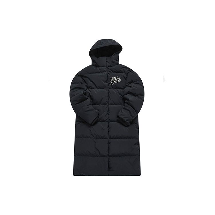 Fila Fusion Модная теплая длинная пуховая куртка с принтом логотипа мужская верхняя одежда Глубокий черный T11M242906F-BK
