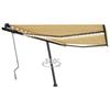 VidaXL Manual Retractable Awning with LED 400x350 Cm Yellow and White 3069823