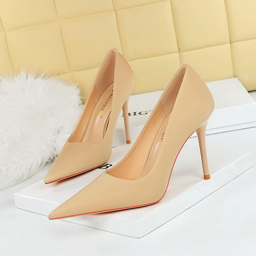 BIGTREE Корейская версия модной простой педикюрной модели для похудения, очень высокий каблук, тонкий каблук, женская обувь на высоком каблуке с острым носком и неглубоким ртом, одинарные туфли