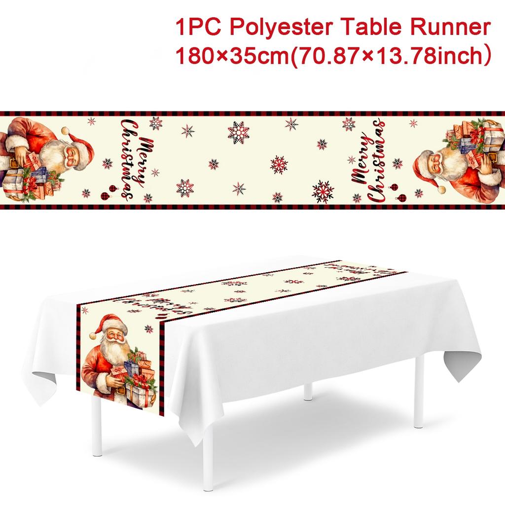 Рождественская скатерть-дорожка Веселое рождественское украшение для дома 2024 Скатерть Рождественский орнамент Навидад Натал Подарок на Новый год 2024